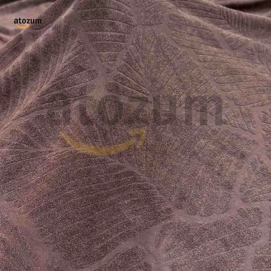 Premium Fujian Jacquard Dining Chair Cover - Coffe Leaf | 250 GSM Ultra Soft Stretch Fabric | Atozum