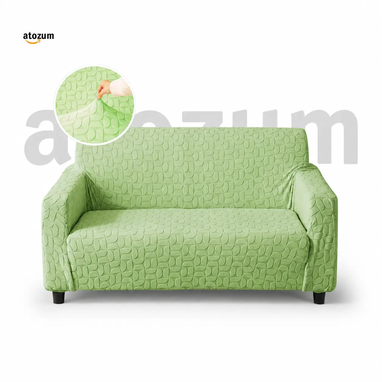 Fujian Jacquard Embossed Light Green Sofa Cover