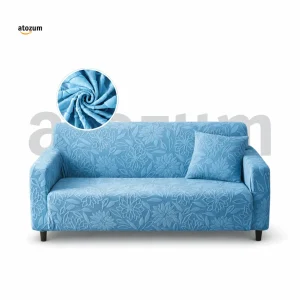 Fujian Jacquard Flower Sky Blue Sofa Cover