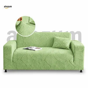 Fujian Jacquard Leaf Light Green Sofa Cover