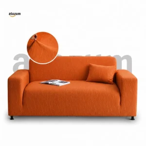 Fujian Jacquard Wave Orange Sofa Cover