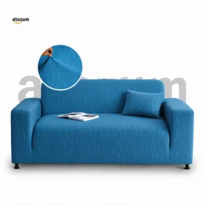 Fujian Jacquard Wave Sky Blue Sofa Cover