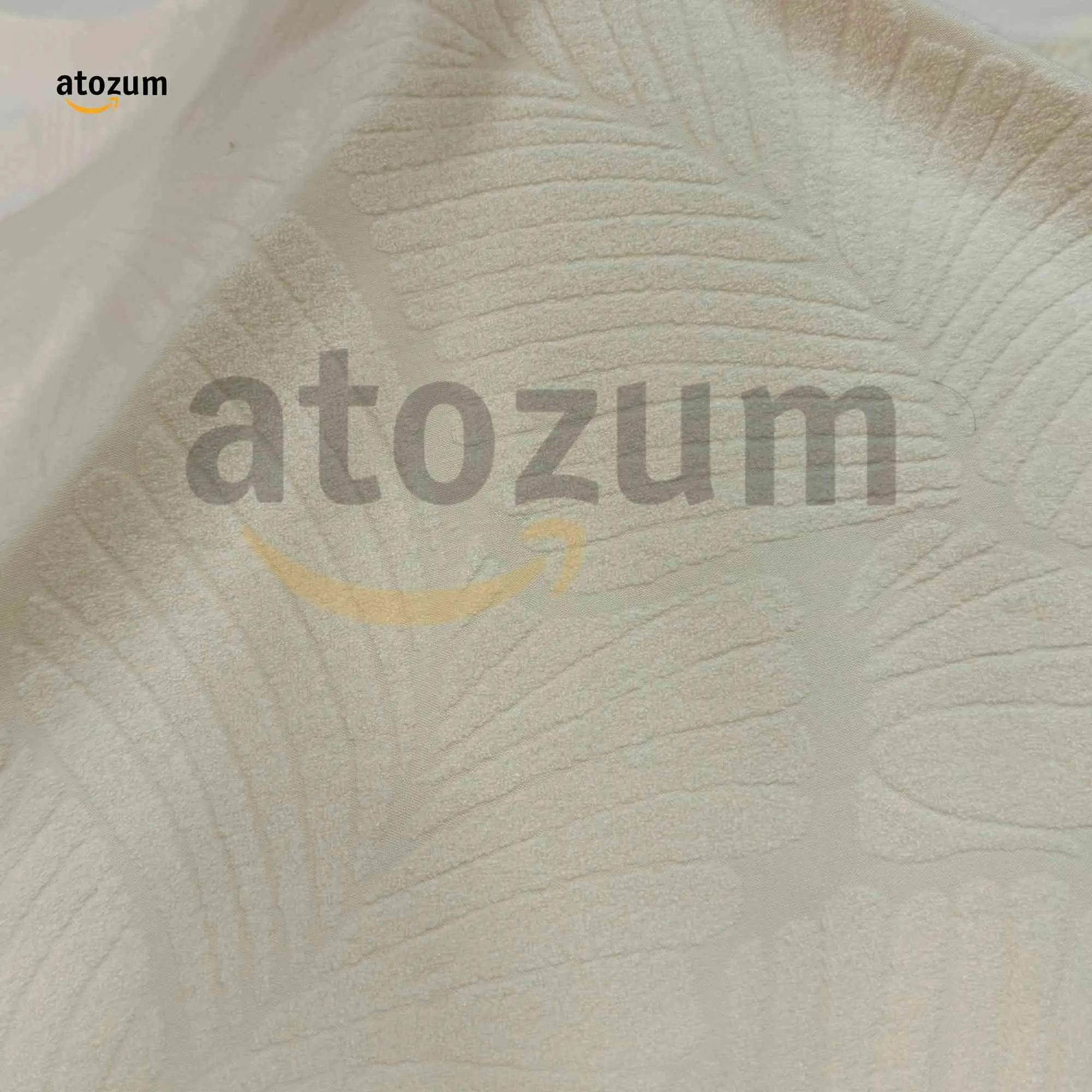 Premium Fujian Jacquard Dining Chair Cover - Off Whight Leaf | 250 GSM Ultra Soft Stretch Fabric | Atozum