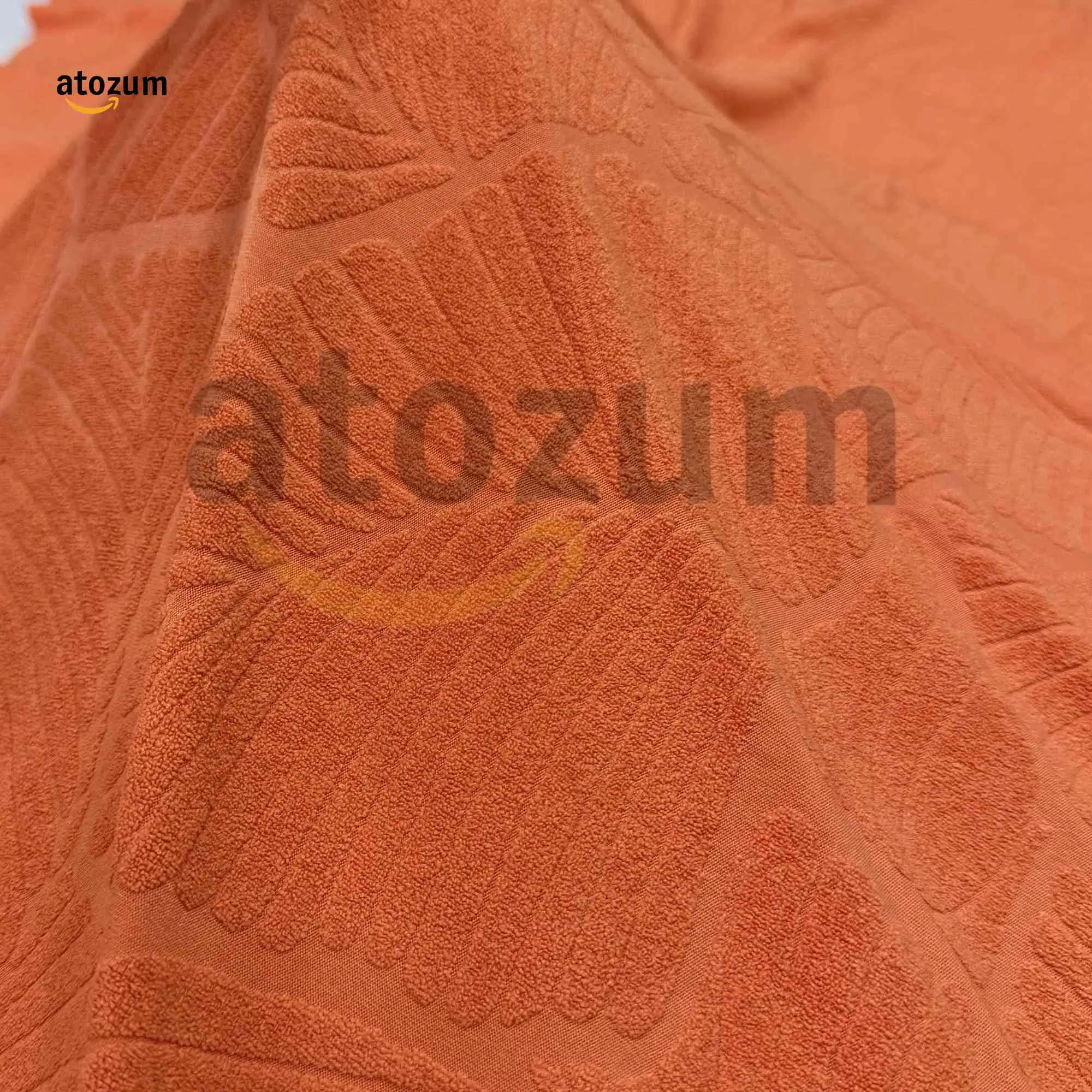 Premium Fujian Jacquard Dining Chair Cover - Orenge Leaf | 250 GSM Ultra Soft Stretch Fabric | Atozum