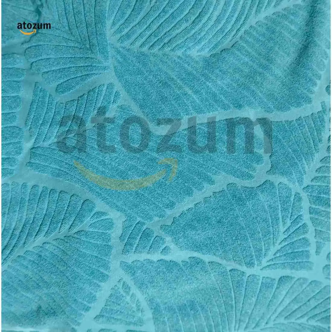 Premium Fujian Jacquard Dining Chair Cover - Sky Blue Leaf | 250 GSM Ultra Soft Stretch Fabric | Atozum