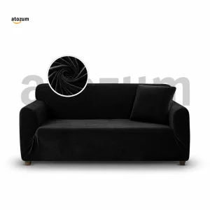 Velvet Black Sofa Cover
