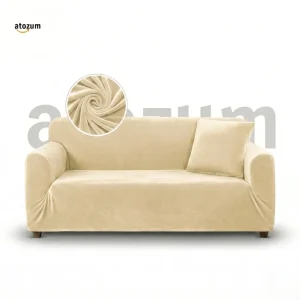 Velvet Cream Sofa Cover