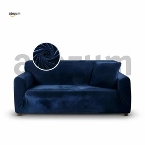 Velvet Deep Blue Sofa Cover