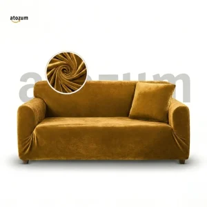 Velvet Golden Sofa Cover