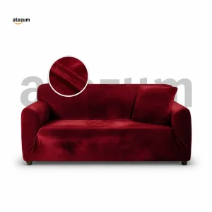 Velvet Maroon Sofa Cover