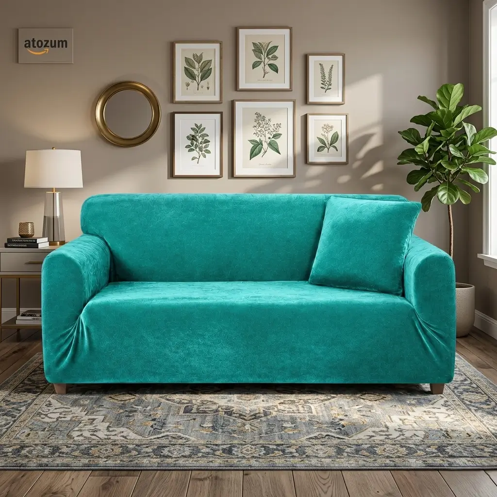 Velvet Mint Sofa Cover