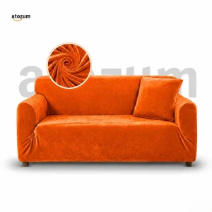 Velvet Orange Sofa Cover
