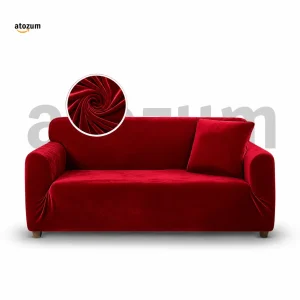 Velvet Red Sofa Cover