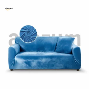 Velvet Sky Blue Sofa Cover