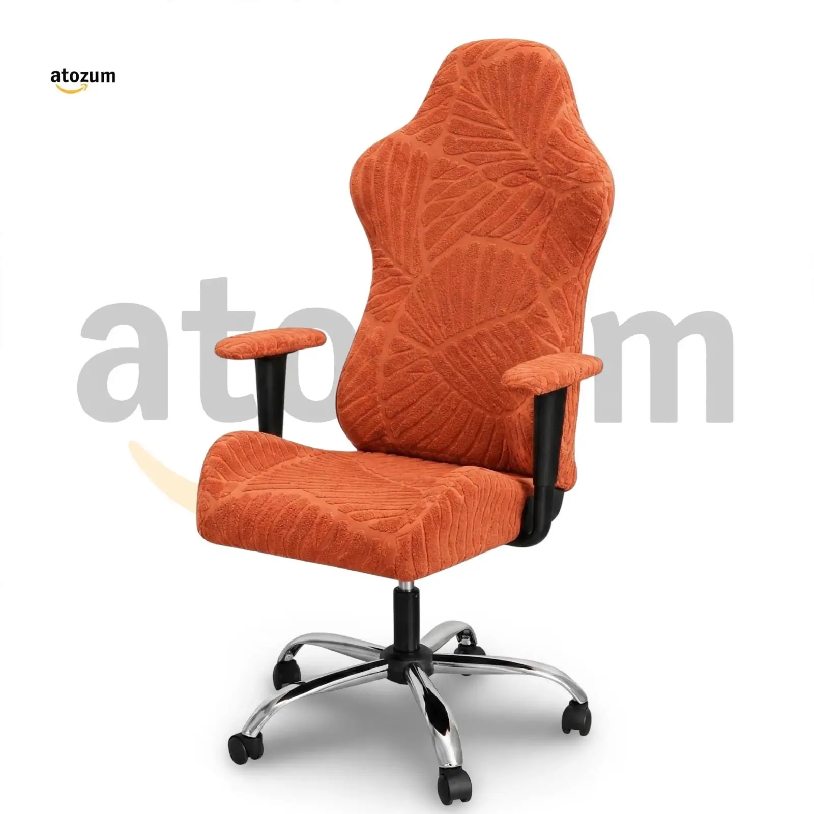 Premium Fujian Jacquard Gaming Chair Cover | Orange Leaf | Custom Fit Gaming Chair Cover Bangladesh