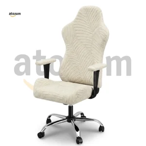 Premium Fujian Jacquard Gaming Chair Cover | Cream Leaf | Custom Fit Gaming Chair Cover Bangladesh
