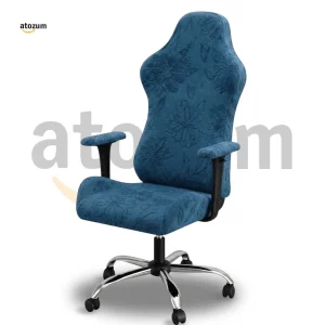 Premium Fujian Jacquard Gaming Chair Cover | Sea Green Flower | Custom Fit Gaming Chair Cover Bangladesh