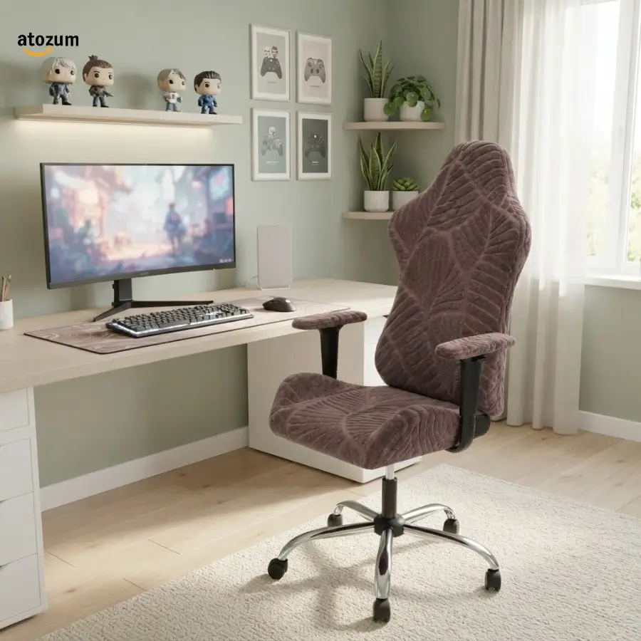Premium Fujian Jacquard Gaming Chair Cover | Coffee Leaf | Custom Fit Gaming Chair Cover Bangladesh - Image 2