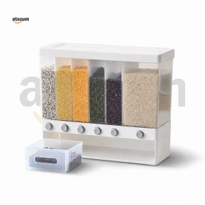 10KG 6-Compartment Rice & Grain Storage Dispenser Box