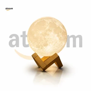 3D Moon Lamp with Remote Control & Wooden Stand