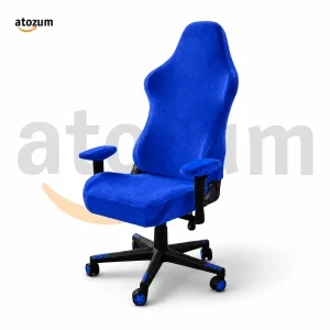 Velvet Gaming Chair Cover - Royel Blue | Premium Imported Fabric | Custom Fit for Adjustable Armrest Gaming Chairs
