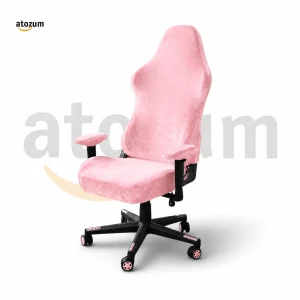 Velvet Gaming Chair Cover - Baby Pink