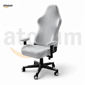 Velvet Gaming Chair Cover - Silver | Premium Imported Fabric | Custom Fit for Adjustable Armrest Gaming Chairs