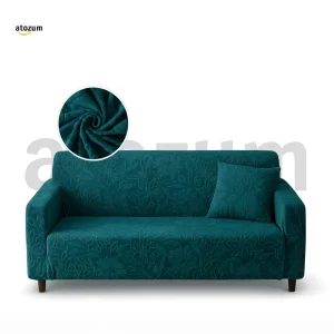 Sae Green - Premium Fujian Jacquard Sofa Cover | Flower Pattern