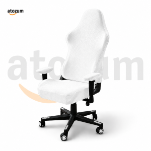Velvet Gaming Chair Cover - White | Premium Imported Fabric | Custom Fit for Adjustable Armrest Gaming Chairs