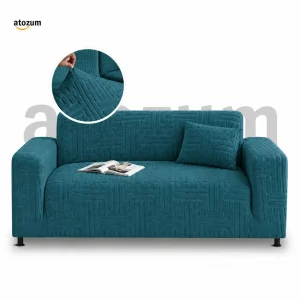 Sae Green - Premium Fujian Jacquard Sofa Cover | Puzzle Pattern