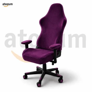 Velvet Gaming Chair Cover - Violet | Premium Imported Fabric | Custom Fit for Adjustable Armrest Gaming Chairs