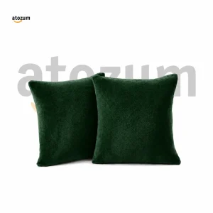 Green- Velvet Cushion Cover | Soft Premium Sofa Cushion Cover Bangladesh