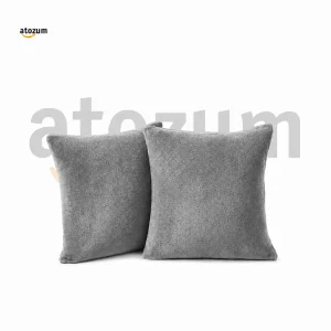 Gray - Velvet Cushion Cover | Soft Premium Sofa Cushion Cover Bangladesh