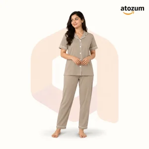 womens-solid-colour-biscos-cotton-pajama-set-caramel-brown