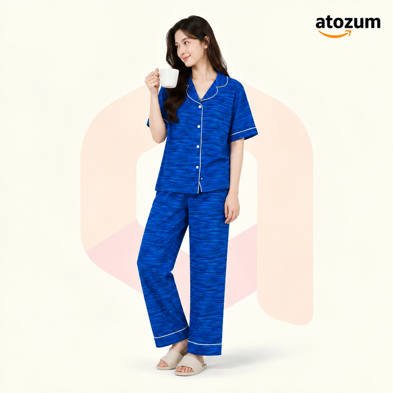 Women's Printed Viscose Cotton Pajama Set | Doze