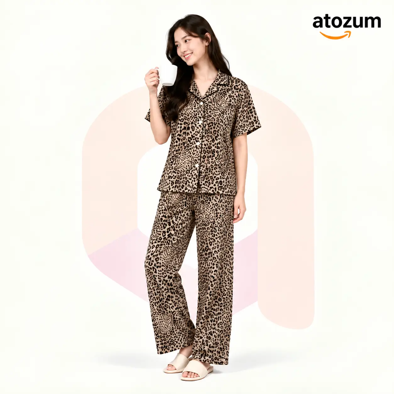 Premium Women's Pajama Set – Cotton Jacquard Self Embroidery Design | Selene