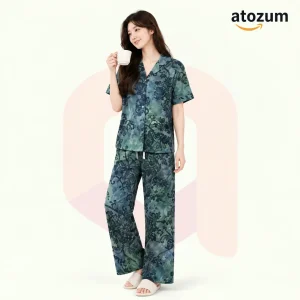 Premium Women's Pajama Set – Cotton Jacquard Self Embroidery Design | Plush