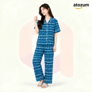Women's Printed Viscose Cotton Pajama Set | Serene