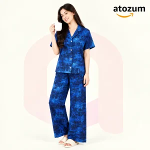 Women's Printed Viscose Cotton Pajama Set | Bella