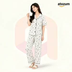 Women's Printed Viscose Cotton Pajama Set | Snooze