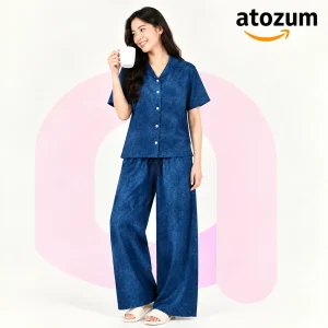 Women's Printed Viscose Cotton Pajama Set | Satiné  Limited Edition