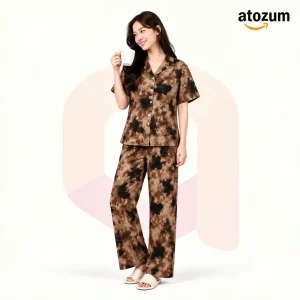 Premium Women's Pajama Set – Cotton Jacquard Self Embroidery Design | Bliss