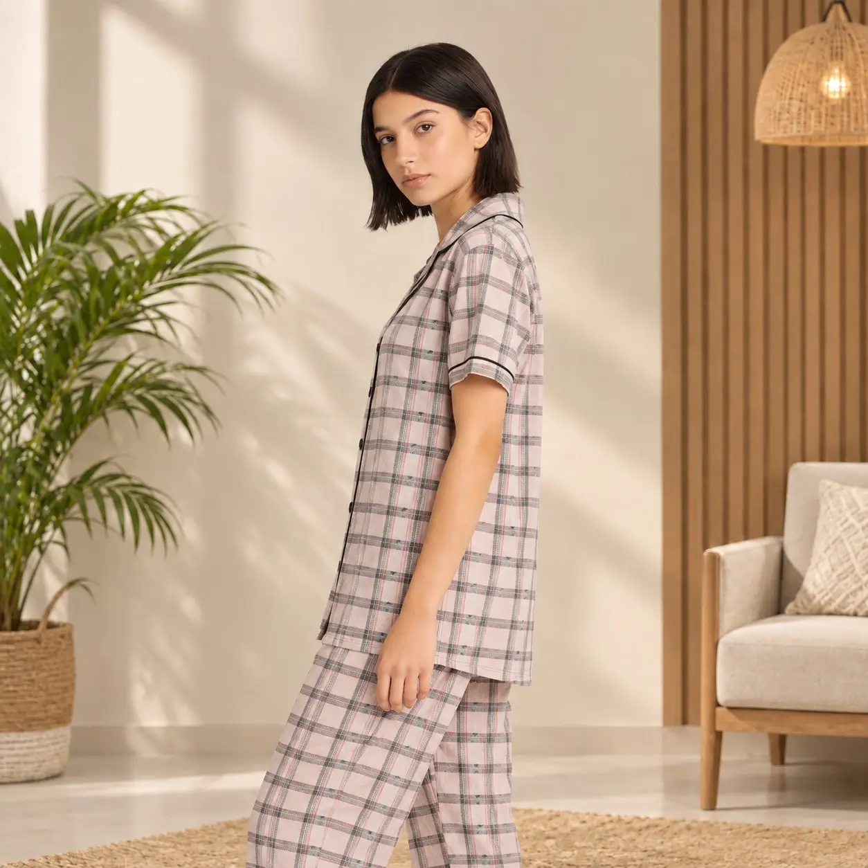 Women's Printed Viscose Cotton Pajama Set | Opus
