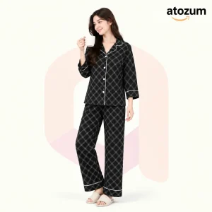 Women's Printed Viscose Cotton Pajama Set | Blossom