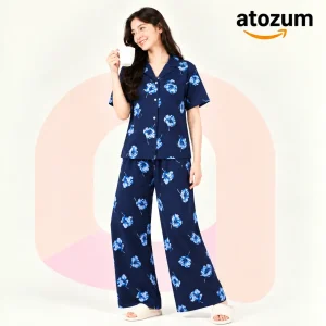 Women's Printed Viscose Cotton Pajama Set | Lueur