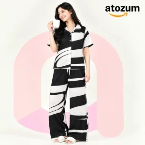 Women's Printed Viscose Cotton Pajama Set | Seda