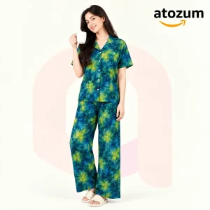 Premium Women's Pajama Set – Cotton Jacquard Self Embroidery Design | Dolce Epecial Edition